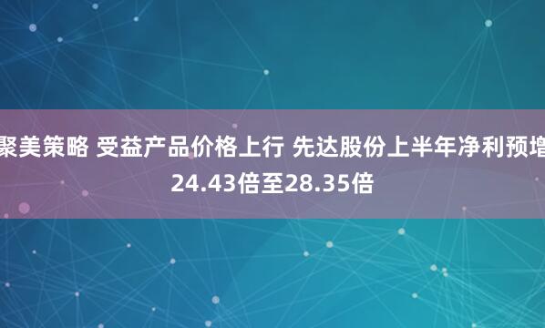 聚美策略 受益产品价格上行 先达股份上半年净利预增24.43倍至28.35倍