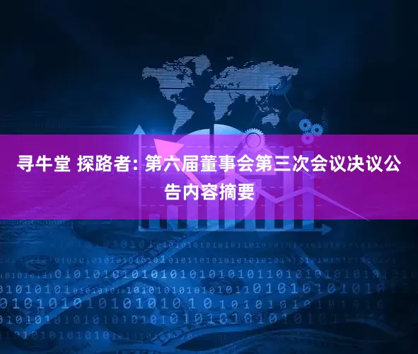 寻牛堂 探路者: 第六届董事会第三次会议决议公告内容摘要